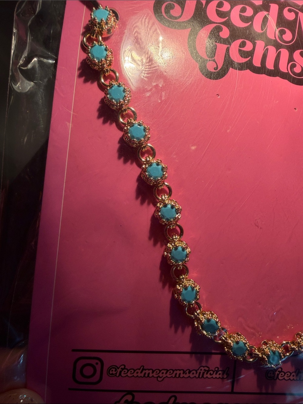 NEW Feed Me Gems Texas Turquoise “The Baby Queen” Necklace - Picture 3 of 7